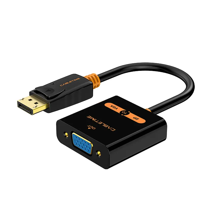 Cabletime CP25B DisplayPort to VGA Adapter Cable Full HD@60Hz