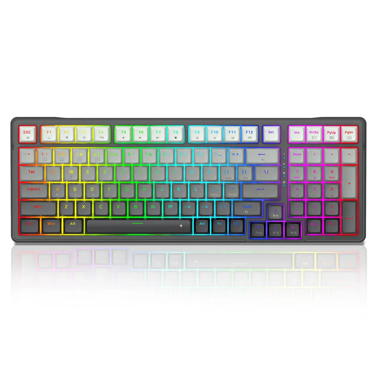 E-Yooso HZ99 8K 99 Keys Rapid Trigger USB-C Wired Gaming Keyboard, Rotary Knob, Magnetic Switch, Gasket Structure, RGB, Pink Switches, Gradient Gray