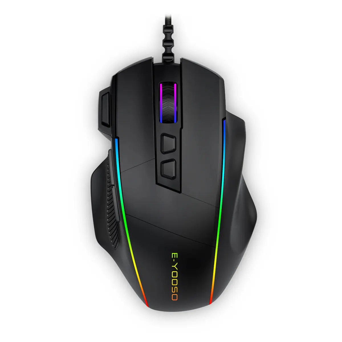 E-Yooso X49 RGB Wired Gaming Mouse, 1K Polling Rate, PAW3327, 65g, 12400 DPI, Black