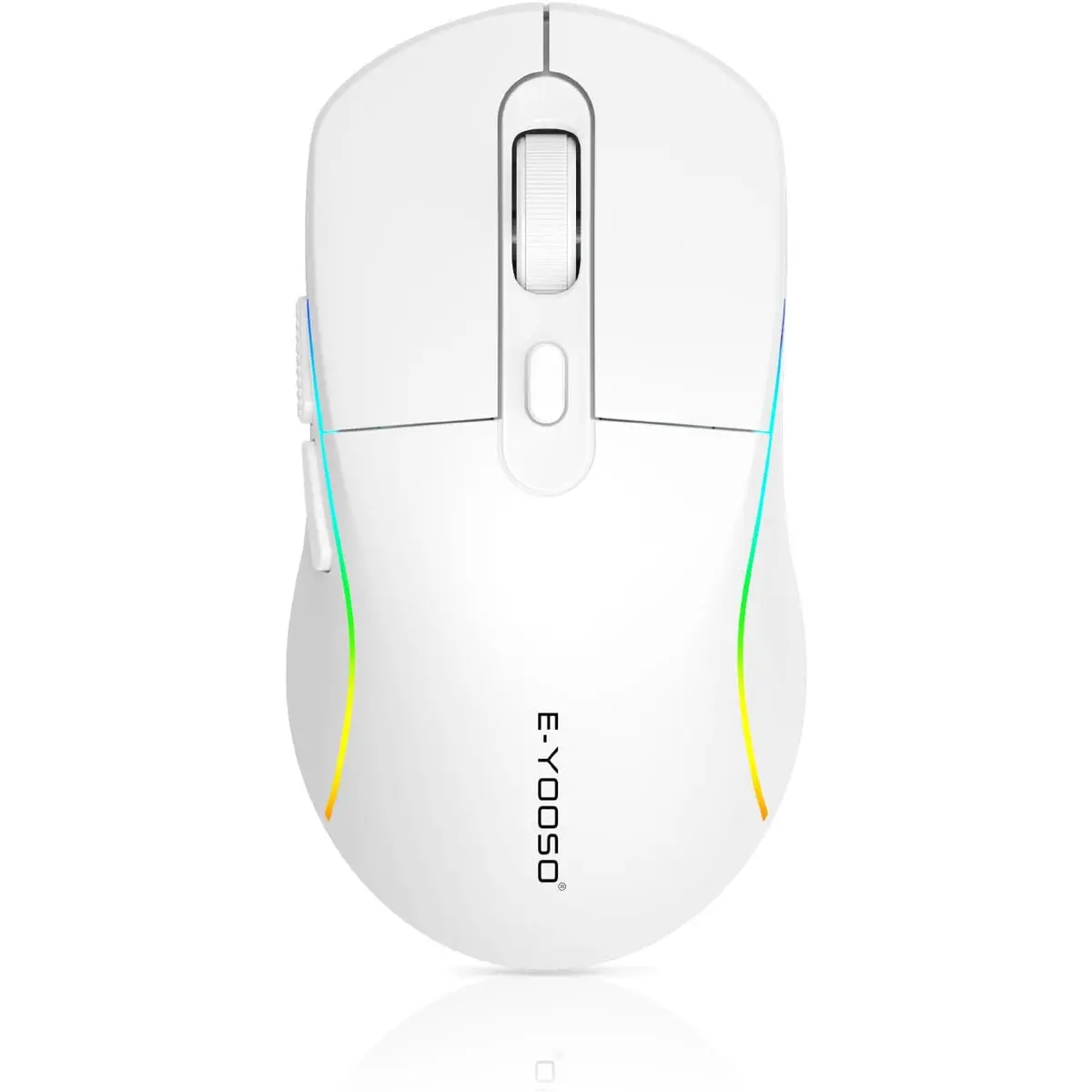 E-Yooso X53 Wireless Gaming Mouse, 1K Rechargable, 53g, Tri-Mode (Wired/2.4G/BT), PAW3395, 26000 DPI, White