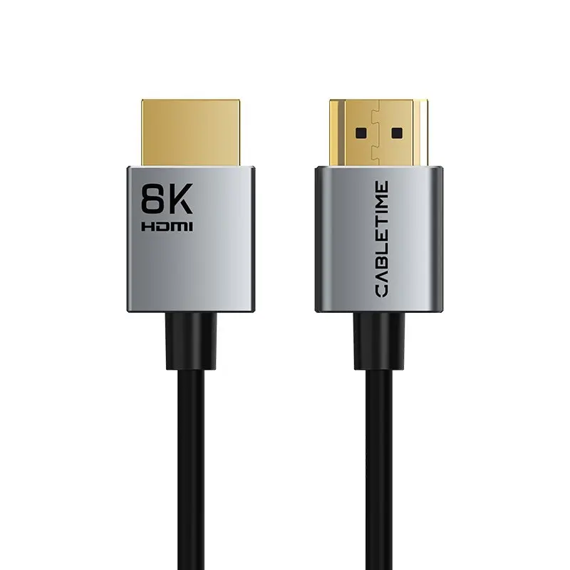 Cabletime CH14H 8K 60HZ Ultra Slim HDMI 2.1 Cable for PS5/Xbox Series X/Roku TV/HDTV/Blu-Ray (1M)