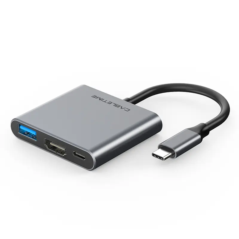 Cabletime CB42G 3-in-1 USB-C Hub HDMI 4K30Hz + USB-A 3.0 + PD100W