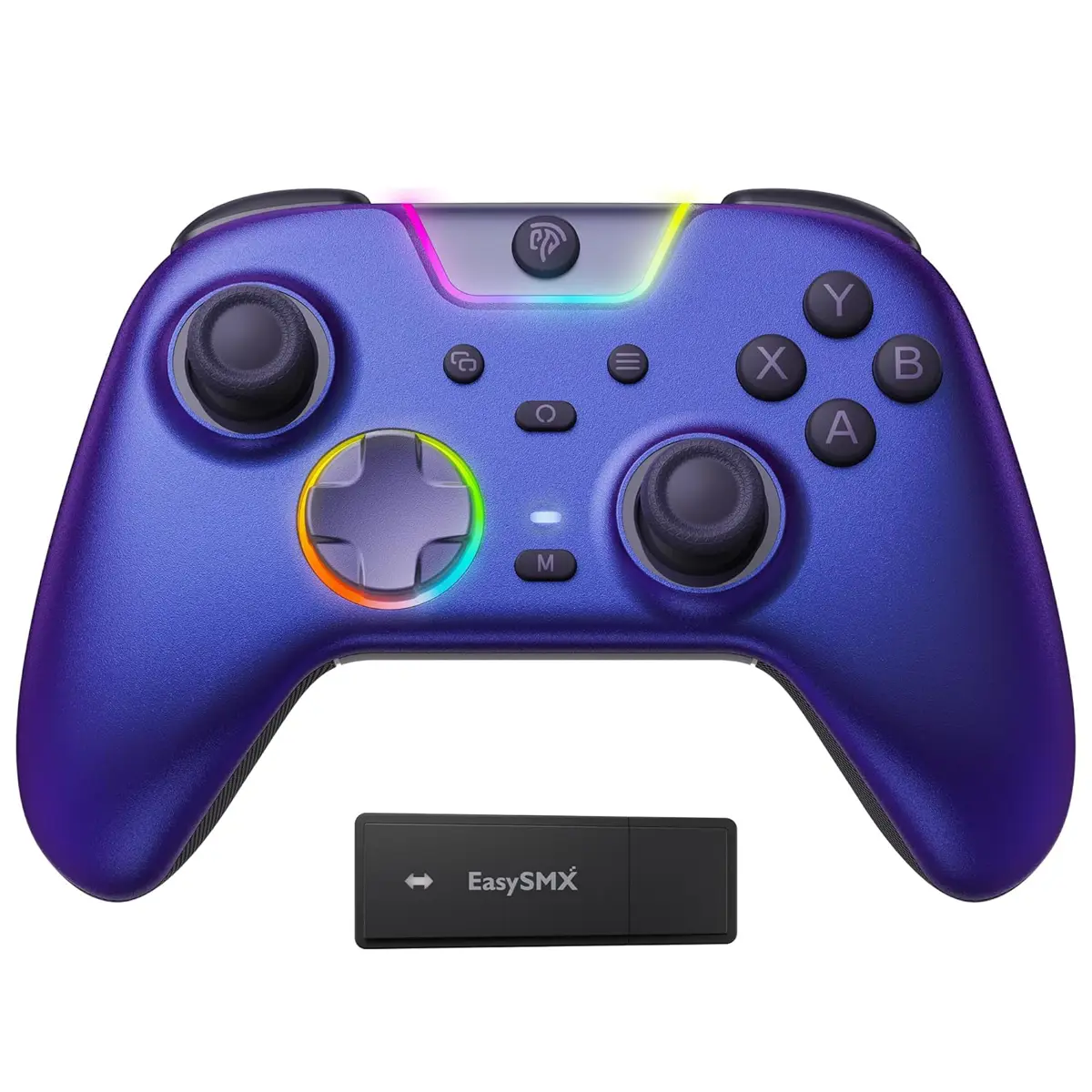 EasySMX X05 Pro Wireless PC Controller – Soft-Click Low-Noise Buttons, Dual-Stage Impulse Triggers, Hall Joysticks with 1000Hz Polling, 2 Programmable Buttons, 1000mAh Battery, Multi-Platform Controller for PC/Switch/Android/iOS - Aurora Purple