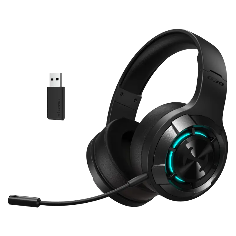 Edifier G30S – Dual-Mode Wireless Gaming Headset with RGB LED Lighting, 7.1 Surround Sound, Retractable Mic, Lightweight, PC/PS4/Console (Black)