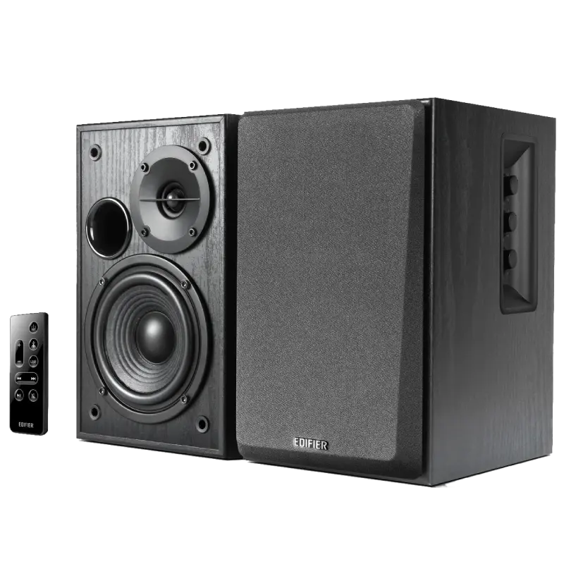 Edifier R1580MB – Active Bookshelf Speakers 2.0 with Bluetooth, Optical/RCA Inputs, Remote Control, Classic Wood Finish