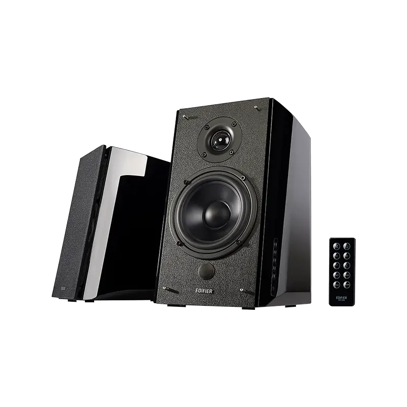 Edifier R2000DB – Active Bookshelf Speakers 2.0 Bluetooth 5.0 with Optical Coaxial Inputs, Subwoofer Out, Remote Control (Black)