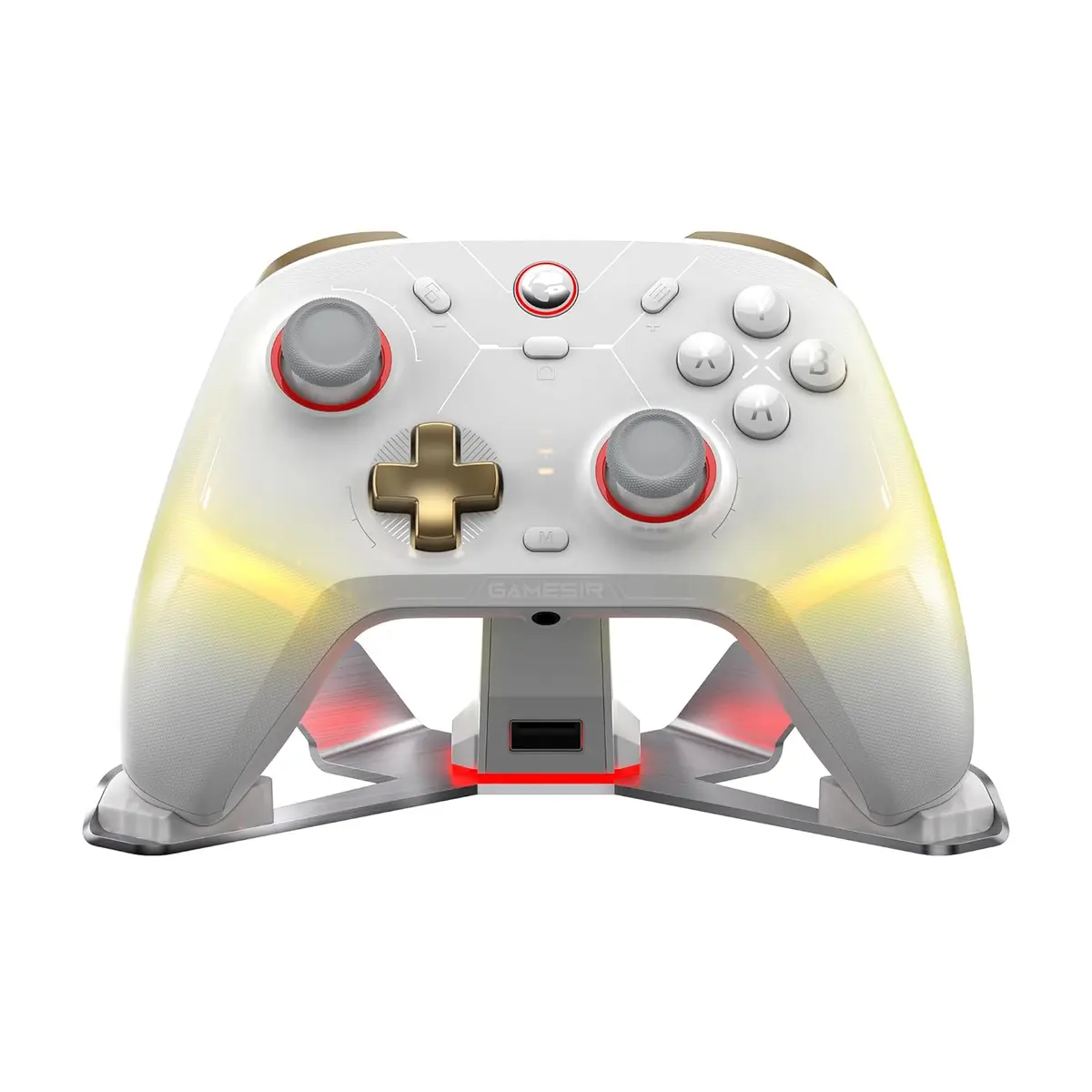 GameSir Cyclone 2 Wireless Controller - 1000Hz Polling Rate, TMR Joysticks, Hall/Micro 2-in-1 Triggers for PC/Switch/Switch 2/Android/iOS, PC Gaming Controller with Charging Dock (White)