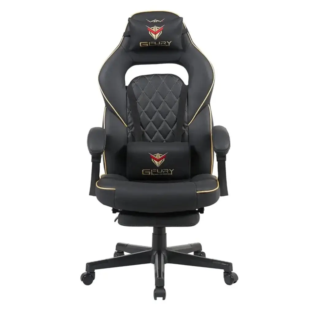 GFury KW-G6404 Gaming Chair with Footrest - Black Gold