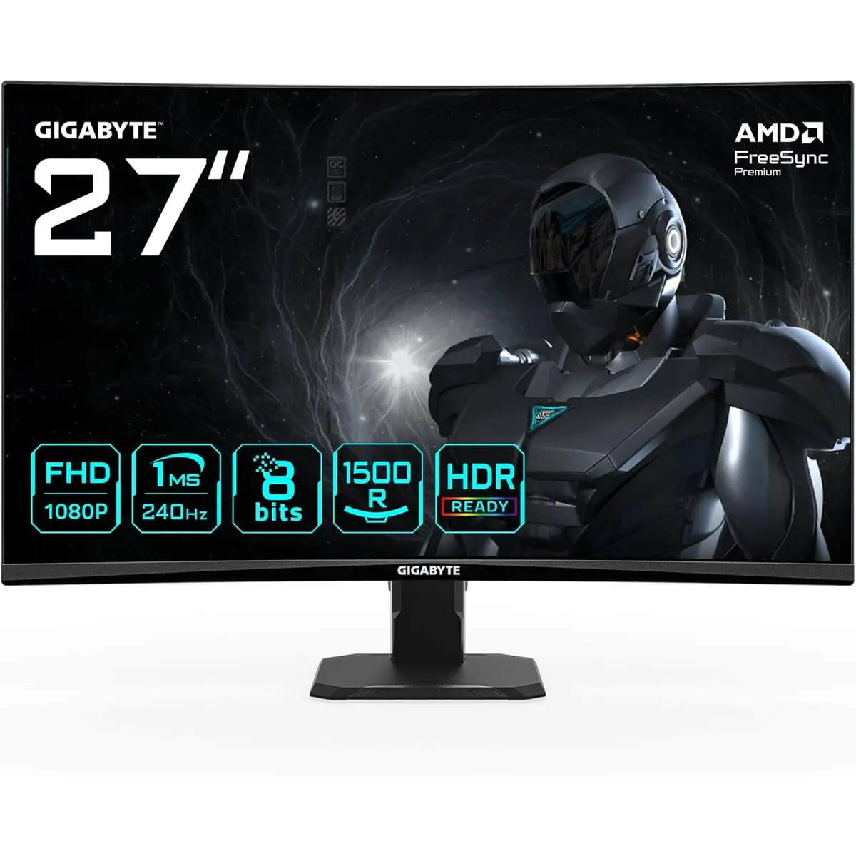 Gigabyte GS27FC2 27" FHD Curved Gaming Monitor - 1920 x 1080, 240Hz, VA 1500R, HDR Ready, HDMI 2.0, DisplayPort 1.4