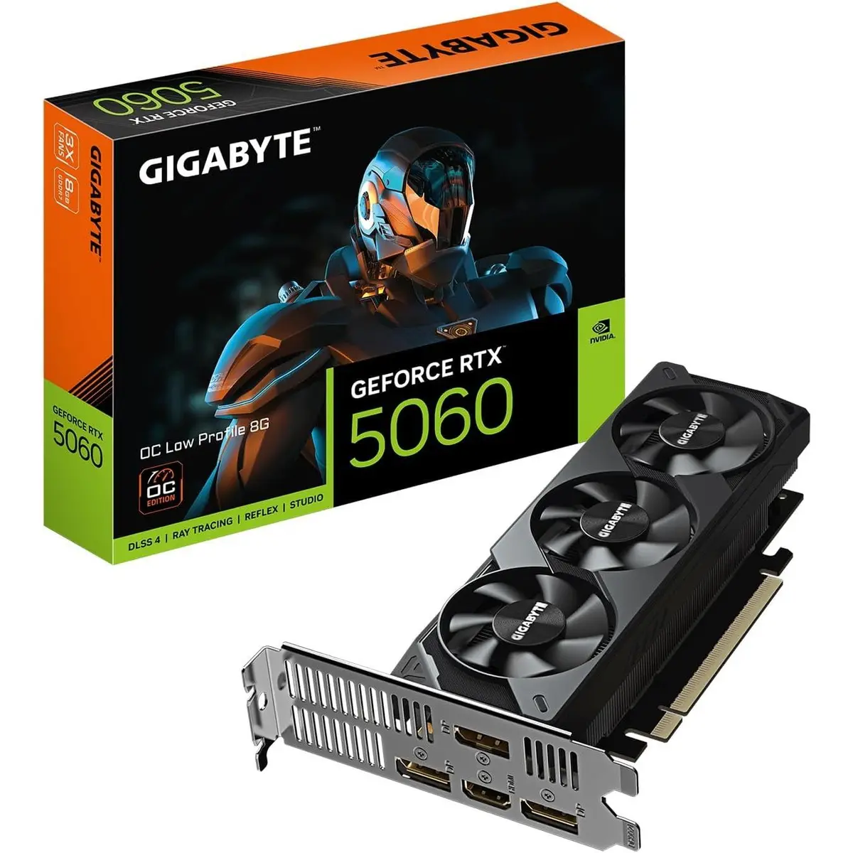 Gigabyte GeForce RTX 5060 OC Low Profile 8G Graphics Card, by NVIDIA, 8GB 128-bit GDDR7, PCIe 5.0, Supports up to 4 displays, DisplayPort & HDMI - Video Output Interface Video Card