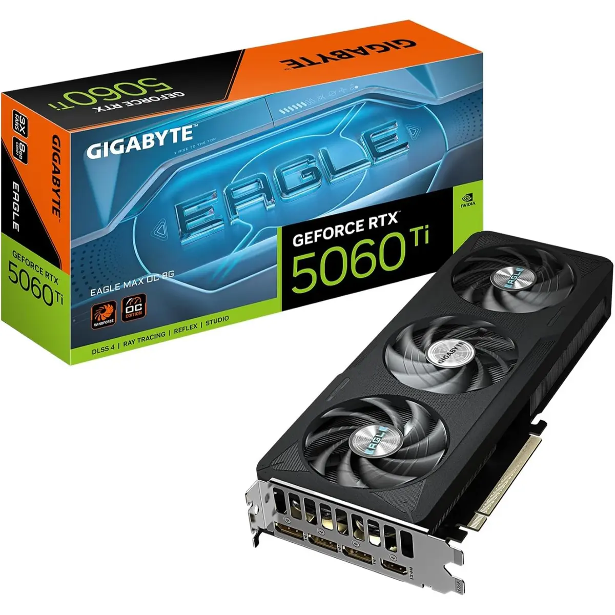 Gigabyte GeForce RTX 5060 Ti Eagle Max OC 8G Graphics Card, 8GB 128-bit GDDR7, PCIe 5.0, WINDFORCE Cooling System Video Card