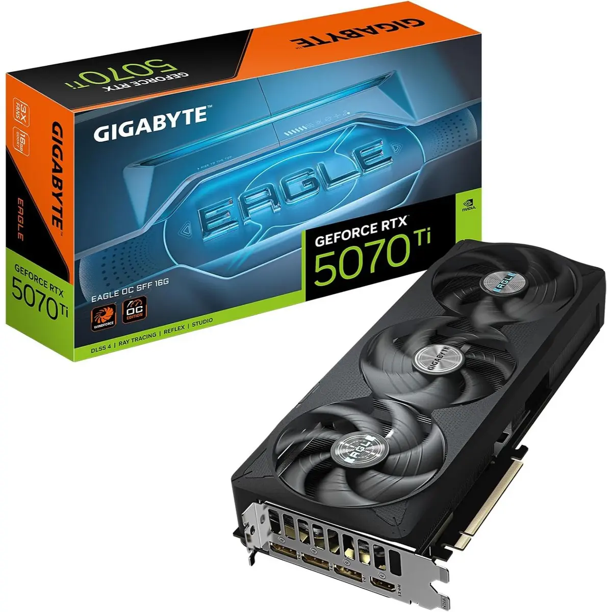 Gigabyte GeForce RTX 5070 Ti Eagle OC SFF 16G Graphics Card, 16GB 256-bit GDDR7, PCIe 5.0, Windforce Cooling System Video Card