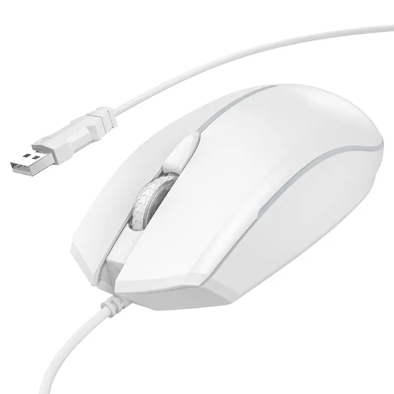 HOCO GM37 – Wonderful Gaming Luminous Wired Mouse (White)
