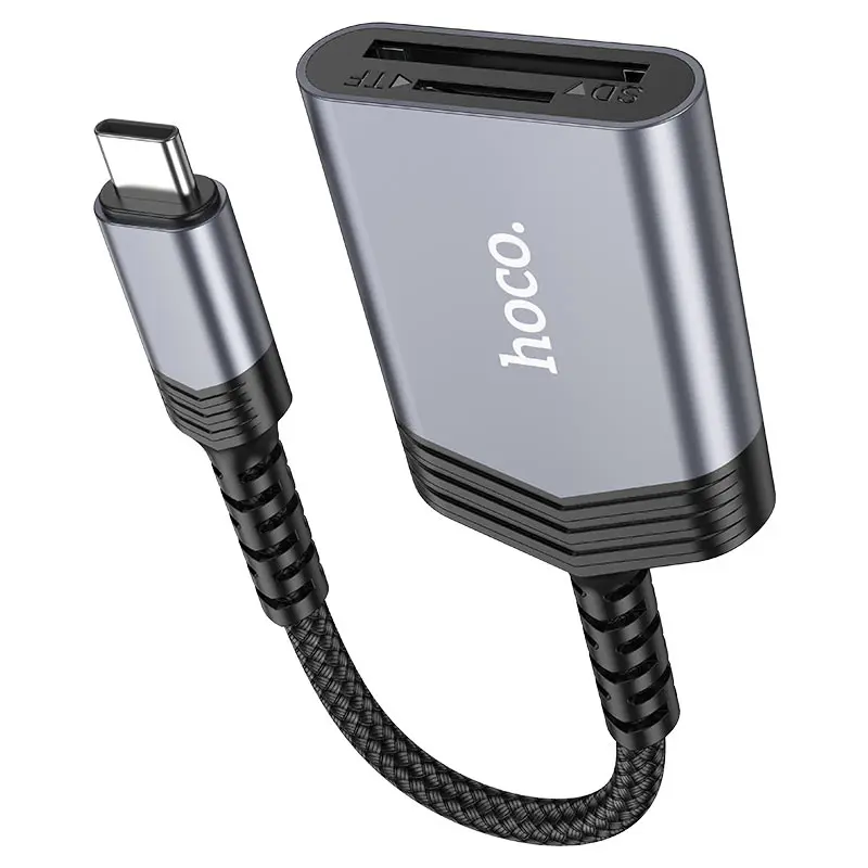 HOCO UA25 – 2-in-1 Card Reader Type-C Silver