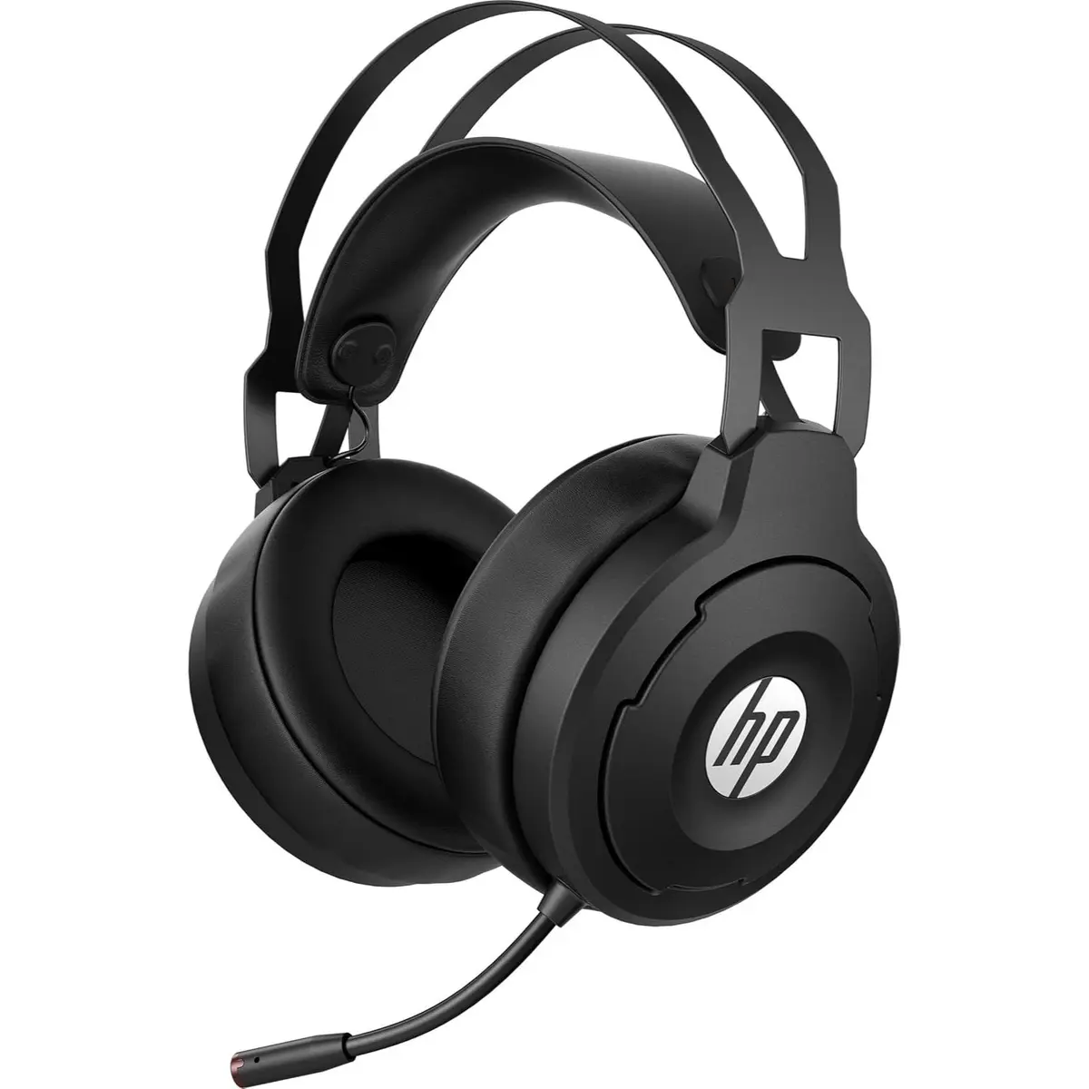 HP Gaming X1000 Wireless Headphones with USB Dongle, Autonomy up to 20 hours, Virtual Surround 7.1, Padded Earphones and Suspension Headband, Flexible LED Rod Microphone, Red, On-Ear Controls, Black