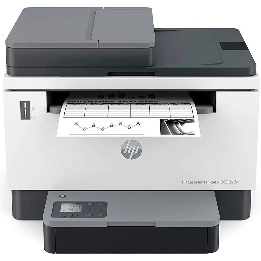 HP LaserJet Tank MFP 2602sdw Printer, 22 PPM, Printer for Business, Scan to Email/PDF, Two-Sided Printing, 40-Sheet ADF, Wi-Fi, Pre-Filled with Toner to Print up to 5000 Pages