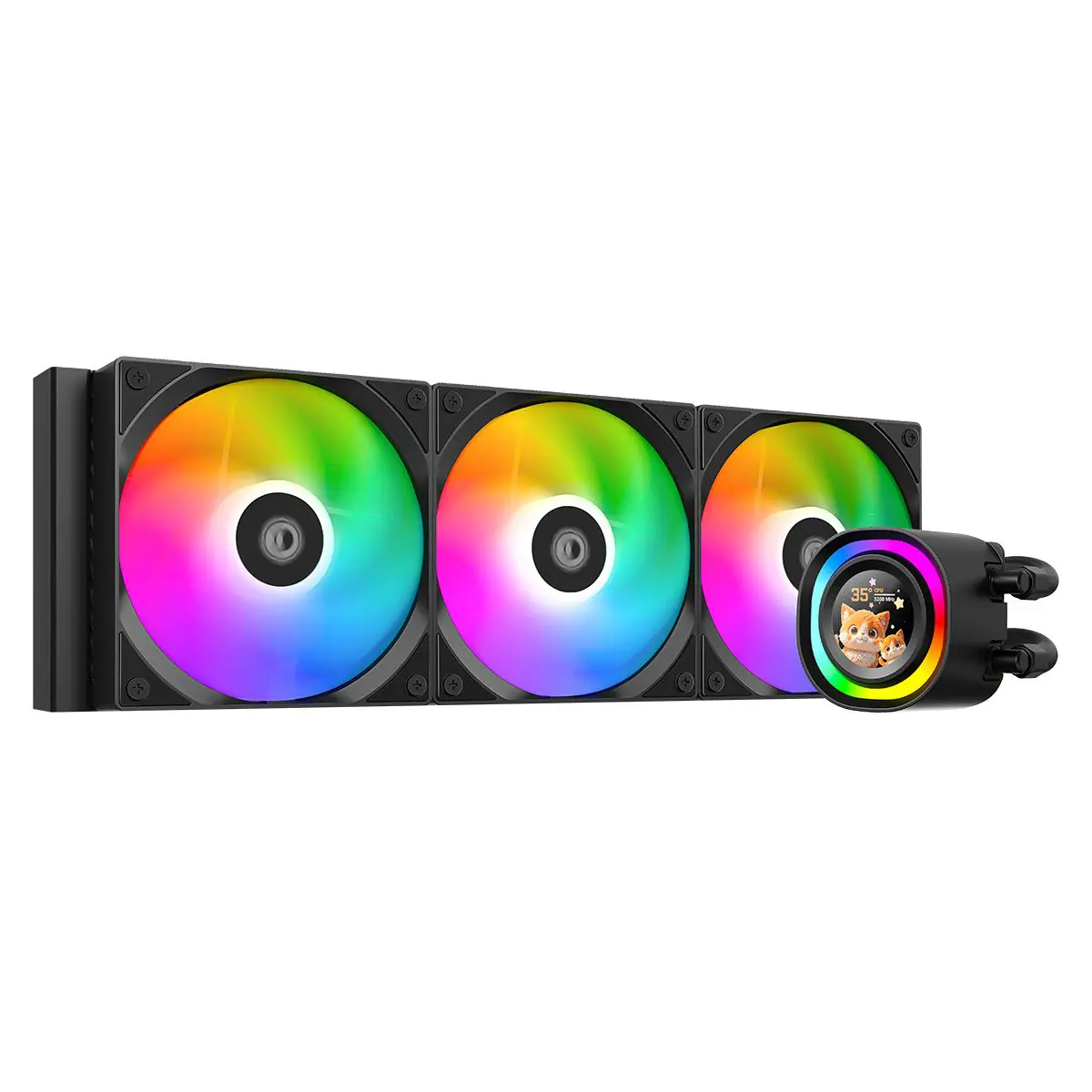 ID-Cooling FX360 LCD ARGB AIO 360mm Liquid CPU Cooler - Black