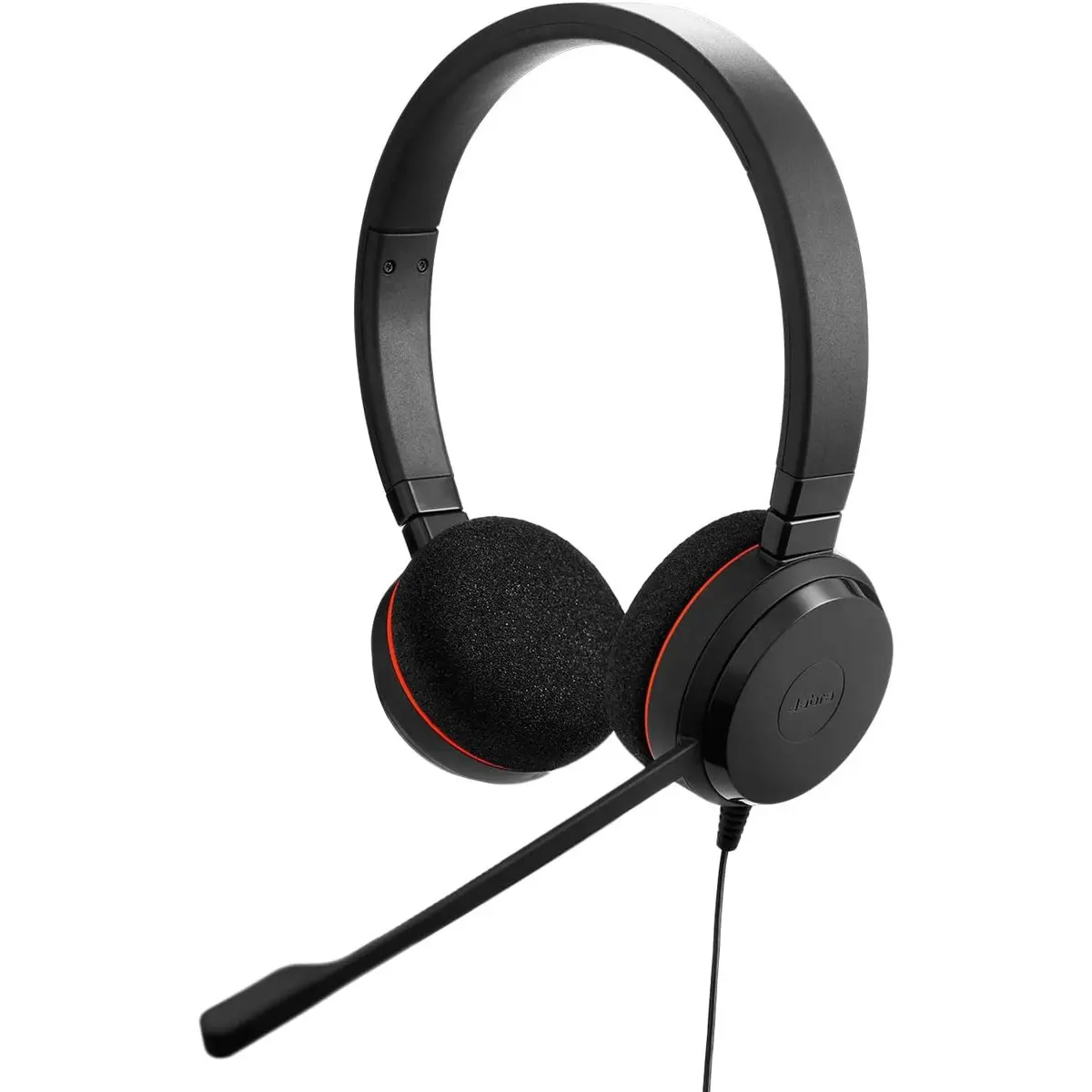 Jabra Evolve 20 Wired Headset - Dual-Ear Set for Office and Work from Home, Call Control, All Platforms, USB-C/A Connectivity - Black