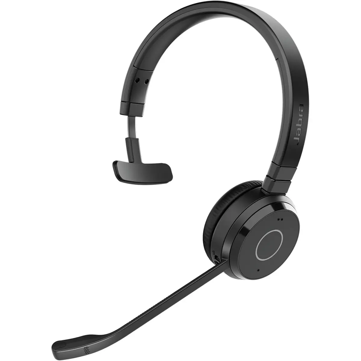 Jabra Evolve 65 TE Stereo Wireless Single-Ear Headphones - Noise-Canceling Mic, 16 hrs Battery Life, Dual Connectivity, Works with All UC Platforms Like Zoom & Google Meet, Black