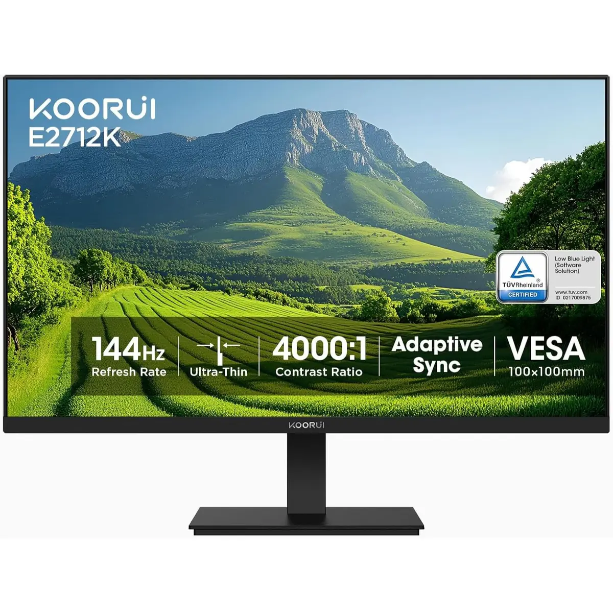Koorui E2712K 27 Inch Computer Gaming Monitor - 144Hz FHD 1080p VA Display for Work & Play