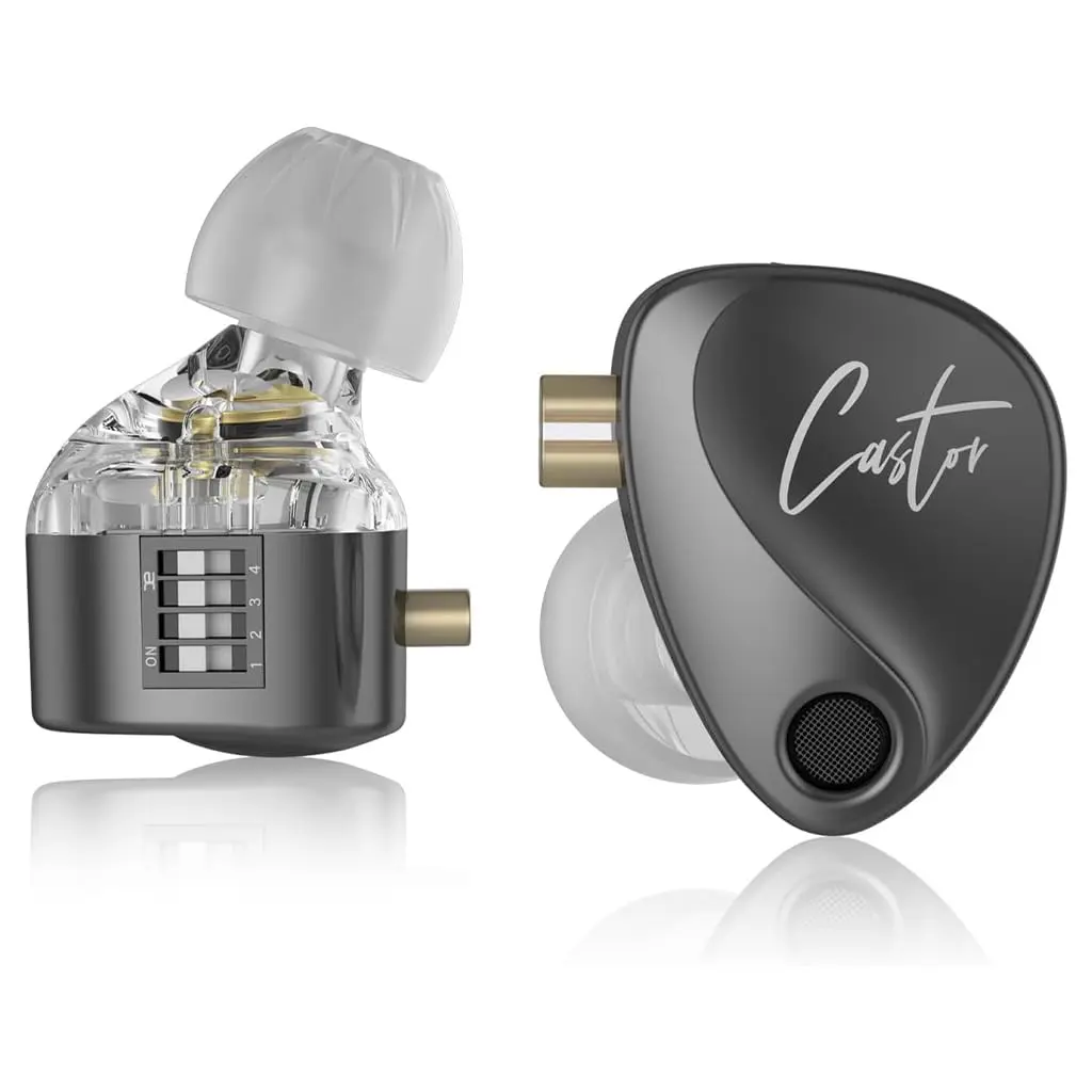 KZ Castor Wired IEM Earphones with Mic – Dual Dynamic Driver, Harman Bass, 4 Tuning Switches 3