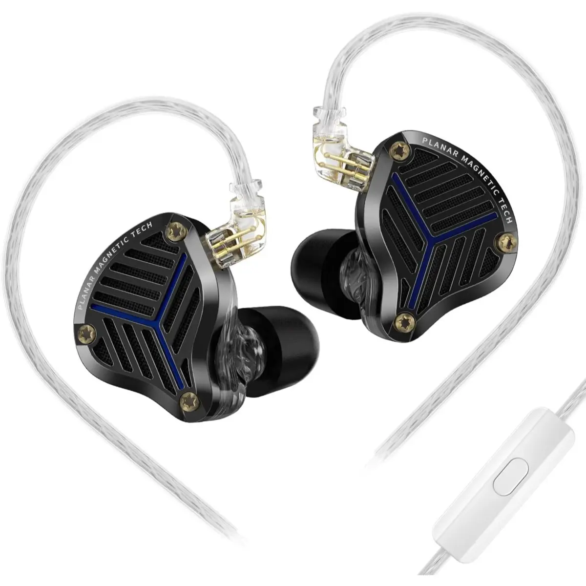 KZ PRX Planar Driver HiFi Eabruds, KZ Hi-Res Earphones for Audiophiles. 0.75mm Pins in-Ear Headphone iems for Live/Game/Sport (with Microphone, Black)
