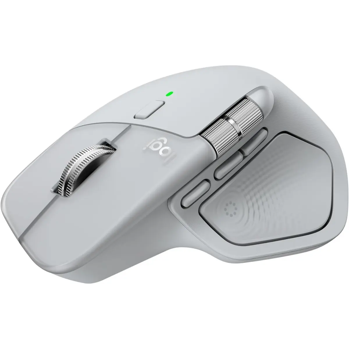 Logitech MX Master 4 for Mac, Ergonomic Bluetooth Mouse with Advanced Performance Haptic Feedback, Ultra-Fast Scrolling, USB-C Charging, MacOS, iPadOS, Windows - Pale Gray