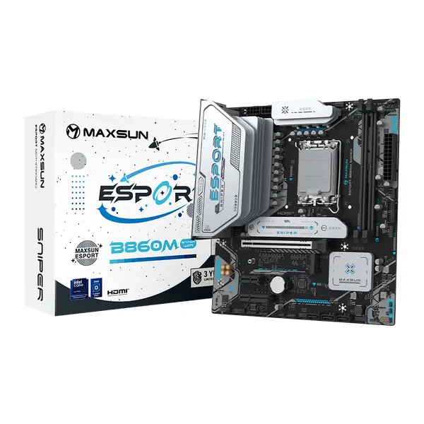 Maxsun eSport B860M Sniper Wifi DDR5 Intel Ultra Series 2 microATX Motherboard