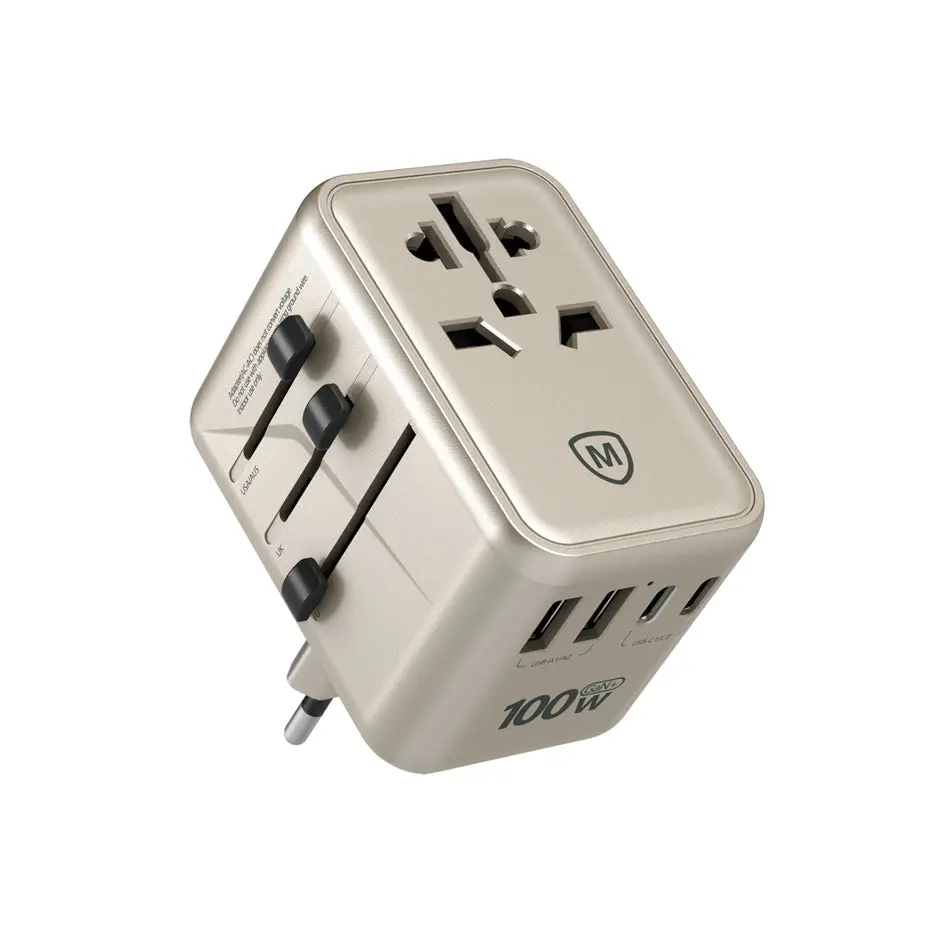 Micropack MTA-5100 100W Worldwide Universal Travel Adapter Fast Charging - Titanium Gold