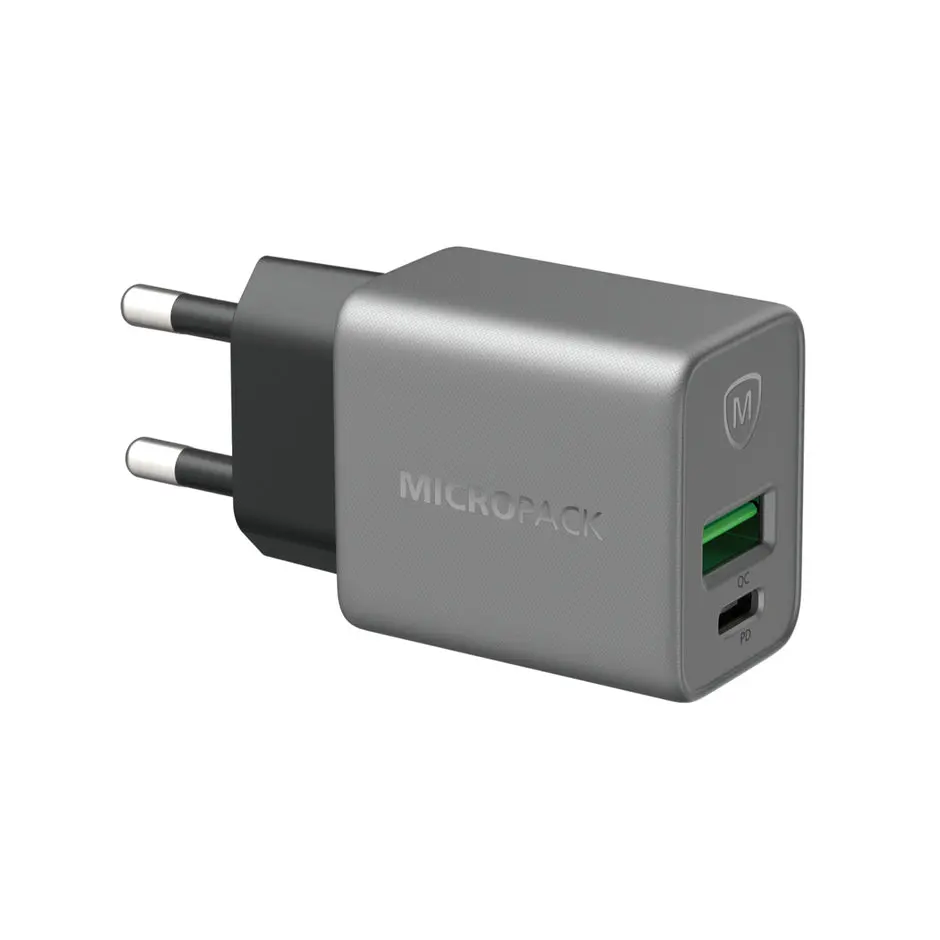 Micropack MWC-233PD 33W GaN Fast Charging Wall Charger - Titanium (EU)