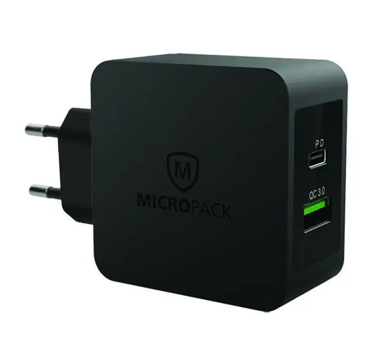 Micropack MWC-248PD 48W Wall Charger Dual Port Fast Charging – Black