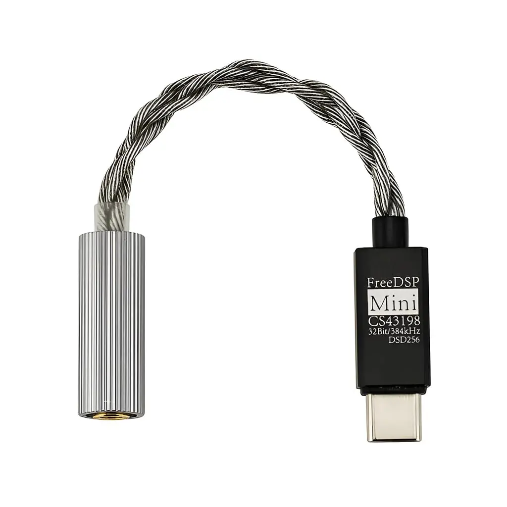 Moondrop FreeDSP Mini Portable DAC & Amp with Flagship CS43198 Chip, 32bit/384kHz PCM, Support DSD256 with High-Res Mini DAC & Amplifier, One-Button EQ and Web Tuning Tool Type-C Audio Adapter