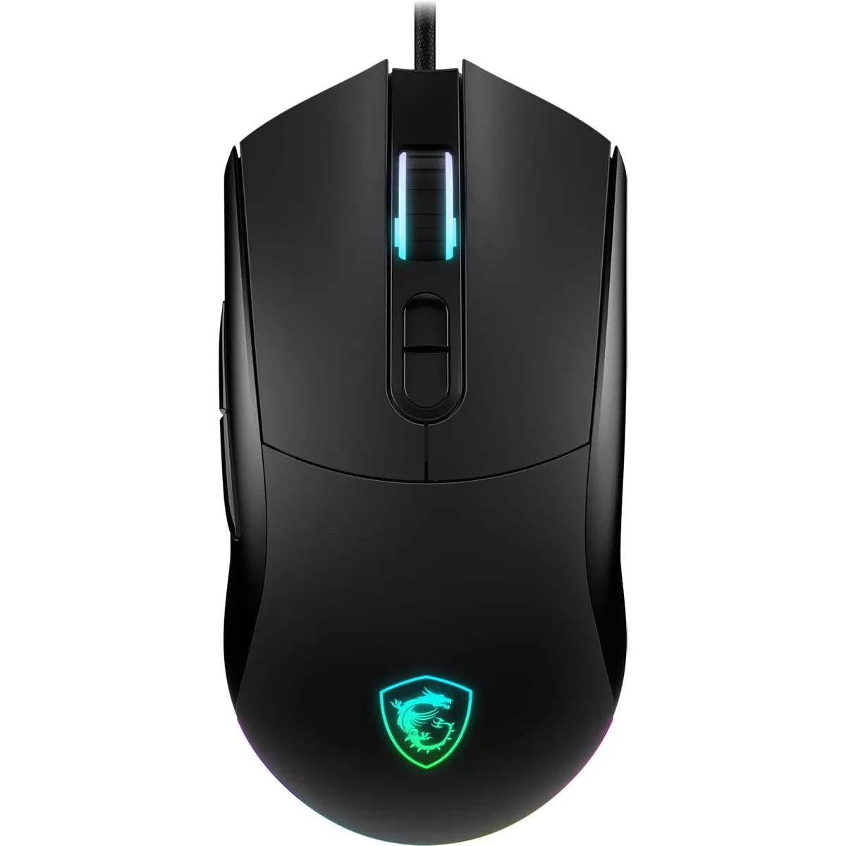 MSI Forge GM320 Gaming Mouse, 12800 DPI, 20M+ Clicks Micro Switch, Optical Sensor, Ergonomic Ambitextrous Hand Design, RGB Light