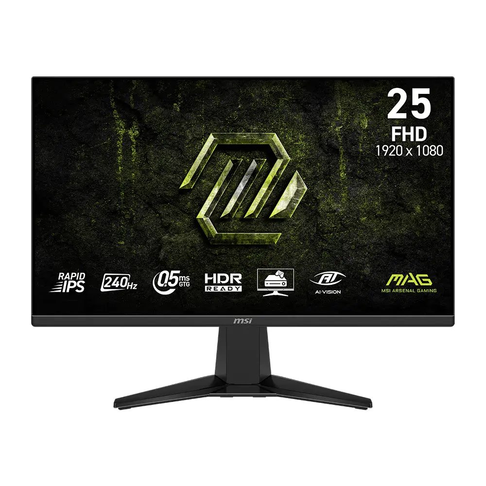 MSI MAG 255F X24 25-inch 1920 x 1080 (FHD) Gaming Monitor, 240Hz, IPS Panel, Adaptive-Sync, HDMI, DisplayPort, VESA Mountable, Tilt, 0.5ms, Black