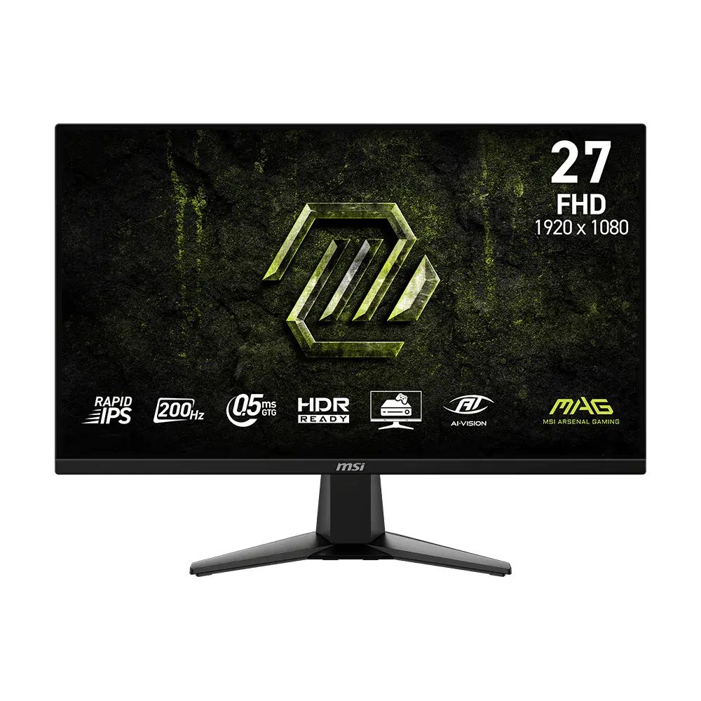 MSI MAG 275F E20 27-inch 1920 x 1080 (FHD) Gaming Monitor, 200Hz, IPS Panel, Adaptive-Sync, HDMI, DisplayPort, VESA Mountable, Tilt, 0.5ms, Black