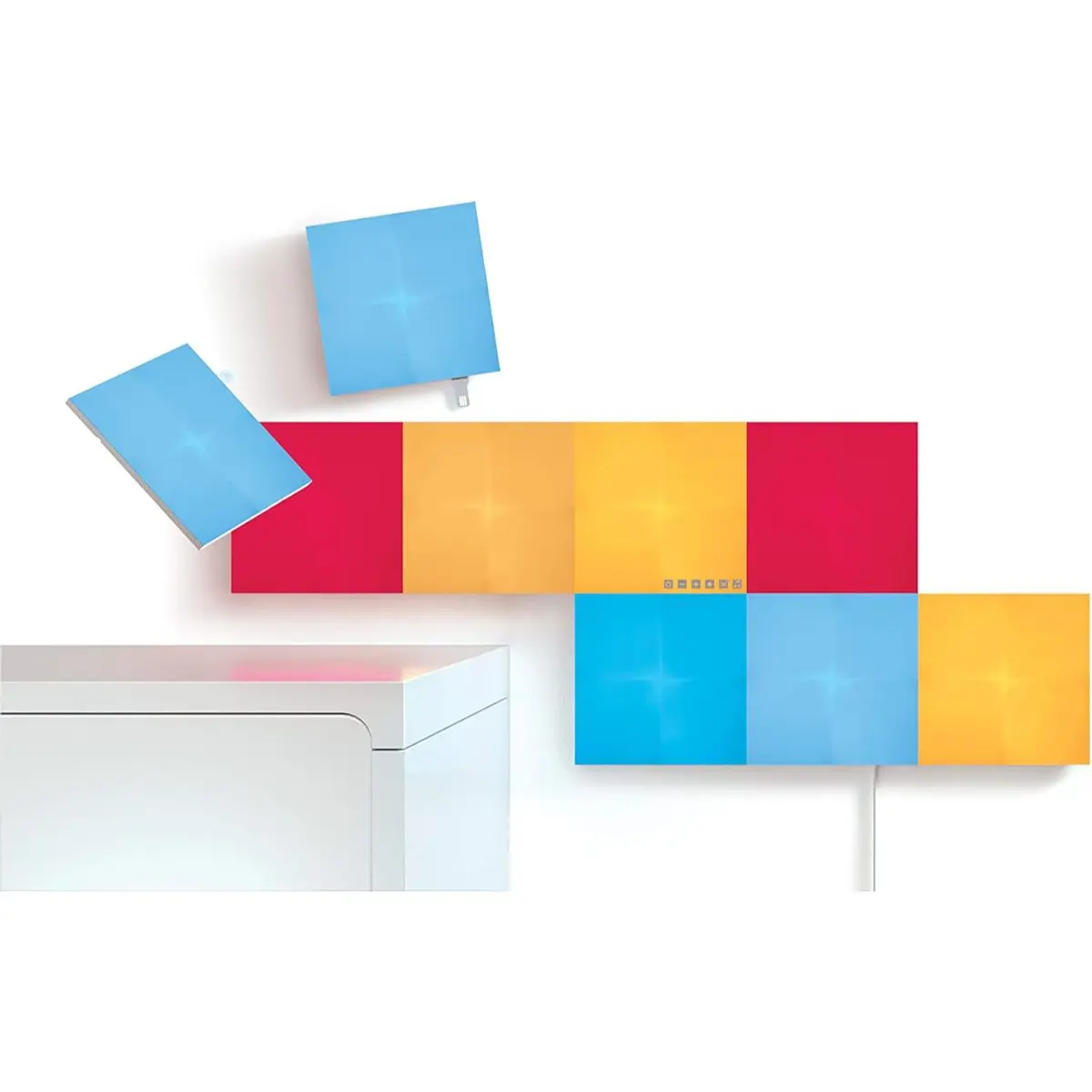 Nanoleaf Canvas Starter Kit, Light Squares, Smart LED RGBW Wall Lights - Modular Wi-Fi Colour Changing Mood Light Panels, Works with Alexa Google Assistant Apple Homekit, for Room Decor & Gaming (9 Panels)