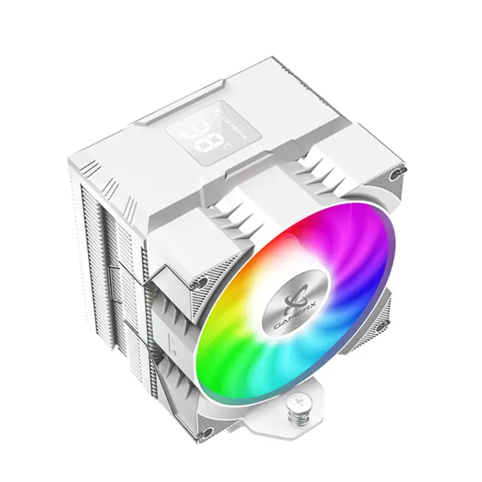 Power Train X-Gamerx Z-1300 ARGB CPU Air Cooler with Digital Temperature Display, White