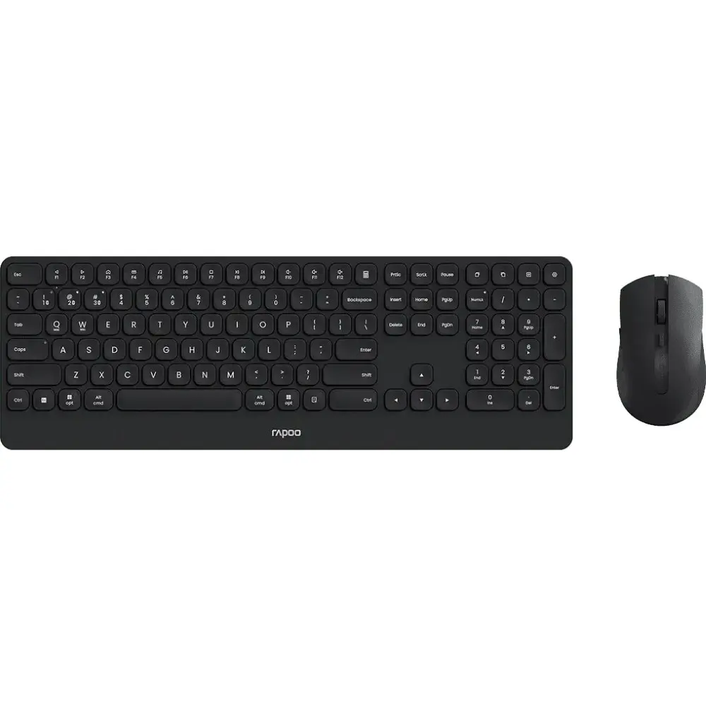 Rapoo 9510M Ultra-Slim Multi-Mode Wireless Keyboard Mouse Combo - Black