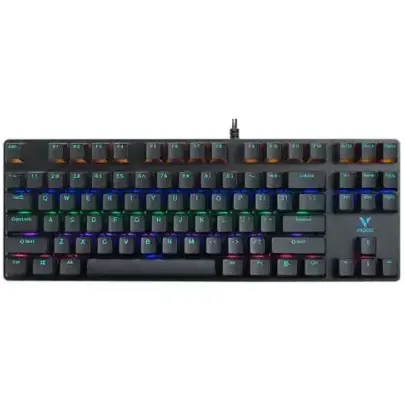 Rapoo V500 Pro 87 RGB Mechanical USB-A Gaming Keyboard - Compact TKL, Spill Resistant, Anti-Ghosting, Conflict Free Design, Compatible with Windows, macOS - Black