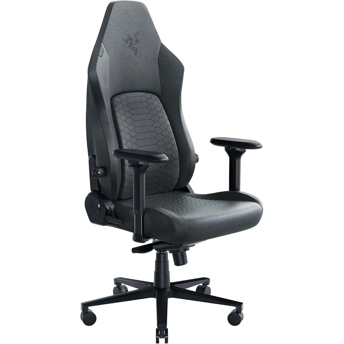 Razer Iskur V2 Gaming Chair: Adaptive Lumbar Support, Adjustable Lumbar Curve, High Density Foam Cushions, Reactive Seat Tilt & 152-degree Recline, 4D Armrests, Fabric - Dark Grey