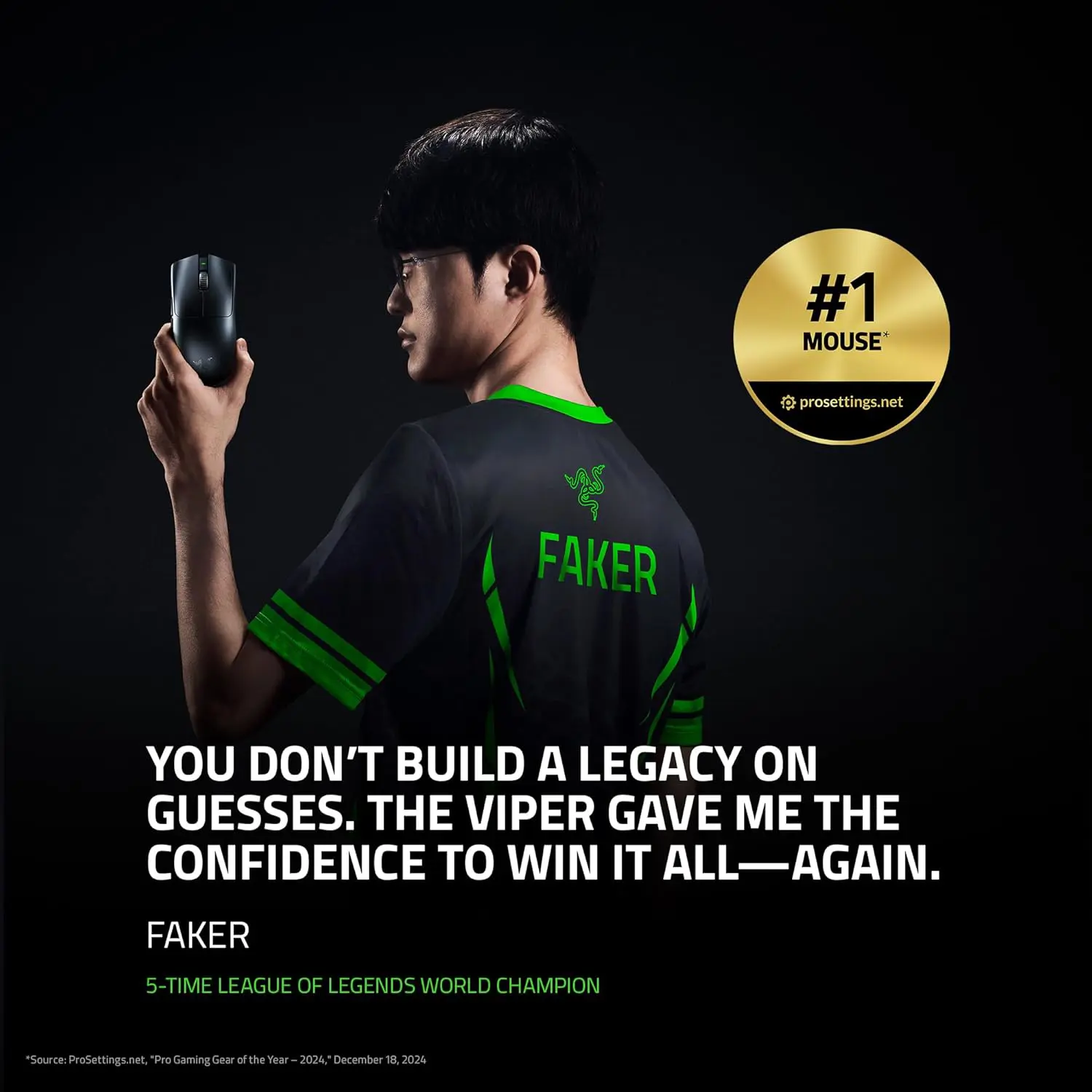 Razer Viper V3 Pro Wireless Esports Gaming Mouse: Symmetrical, 54g Lightweight, 8K Polling, 35K DPI Optical Sensor, Gen3 Optical Switches, 8 Programmable Buttons, 95 Hr Battery - Black (Without Box)