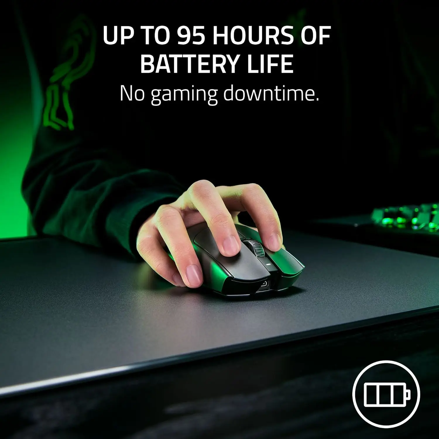 Razer Viper V3 Pro Wireless Esports Gaming Mouse: Symmetrical, 54g Lightweight, 8K Polling, 35K DPI Optical Sensor, Gen3 Optical Switches, 8 Programmable Buttons, 95 Hr Battery - Black (Without Box)