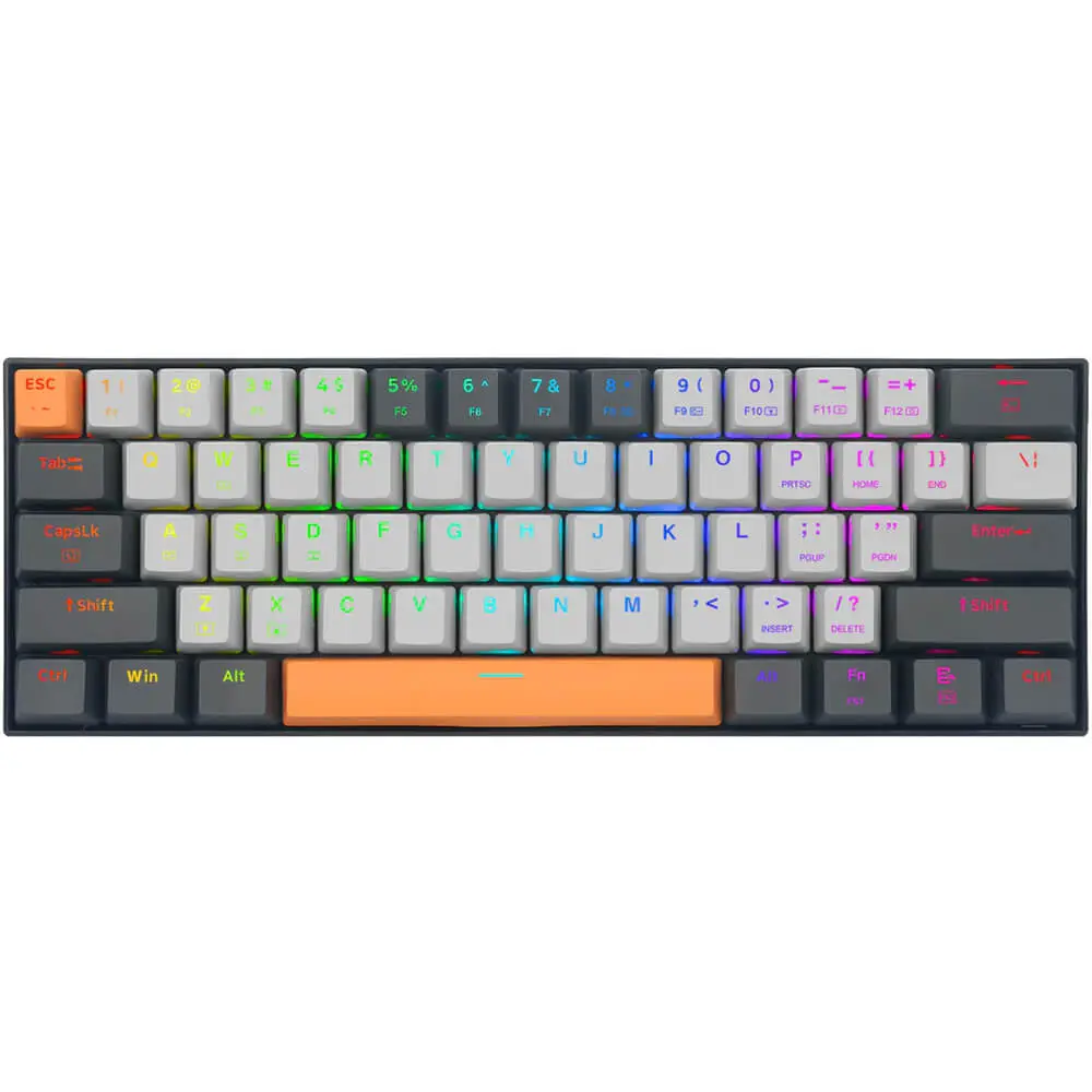 Redragon K644 SE Caraxes 65% Wired RGB Mechanical Gaming Keyboard - Black Grey