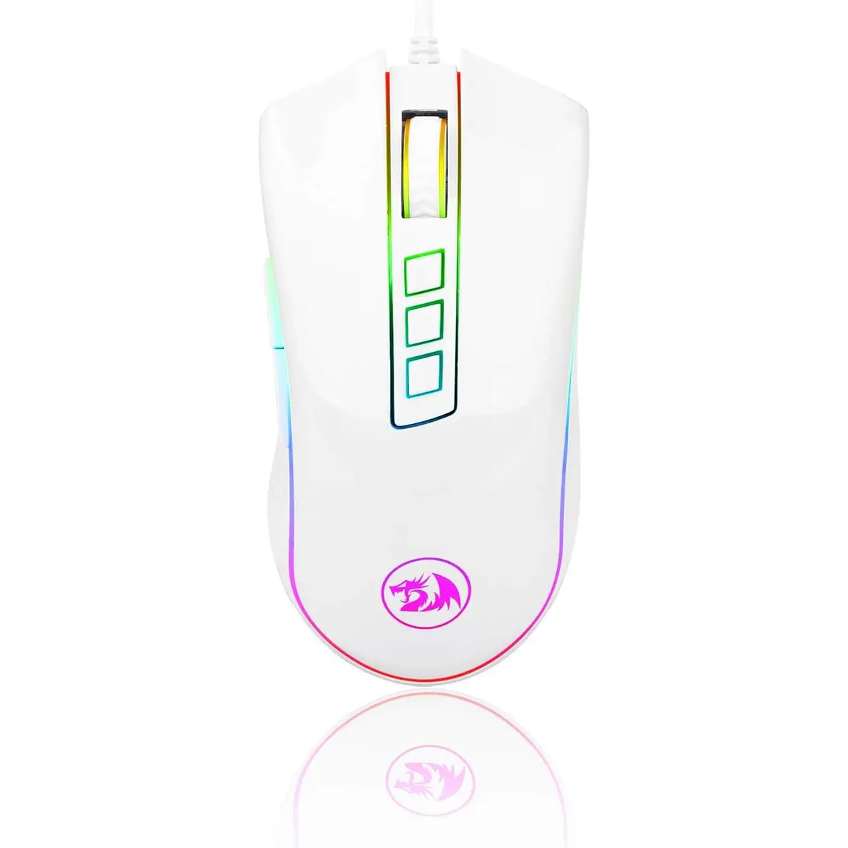 Redragon M711 Cobra Gaming Mouse with 16.8 Million RGB Color Backlit, 10,000 DPI Adjustable, Comfortable Grip, 7 Programmable Buttons, White