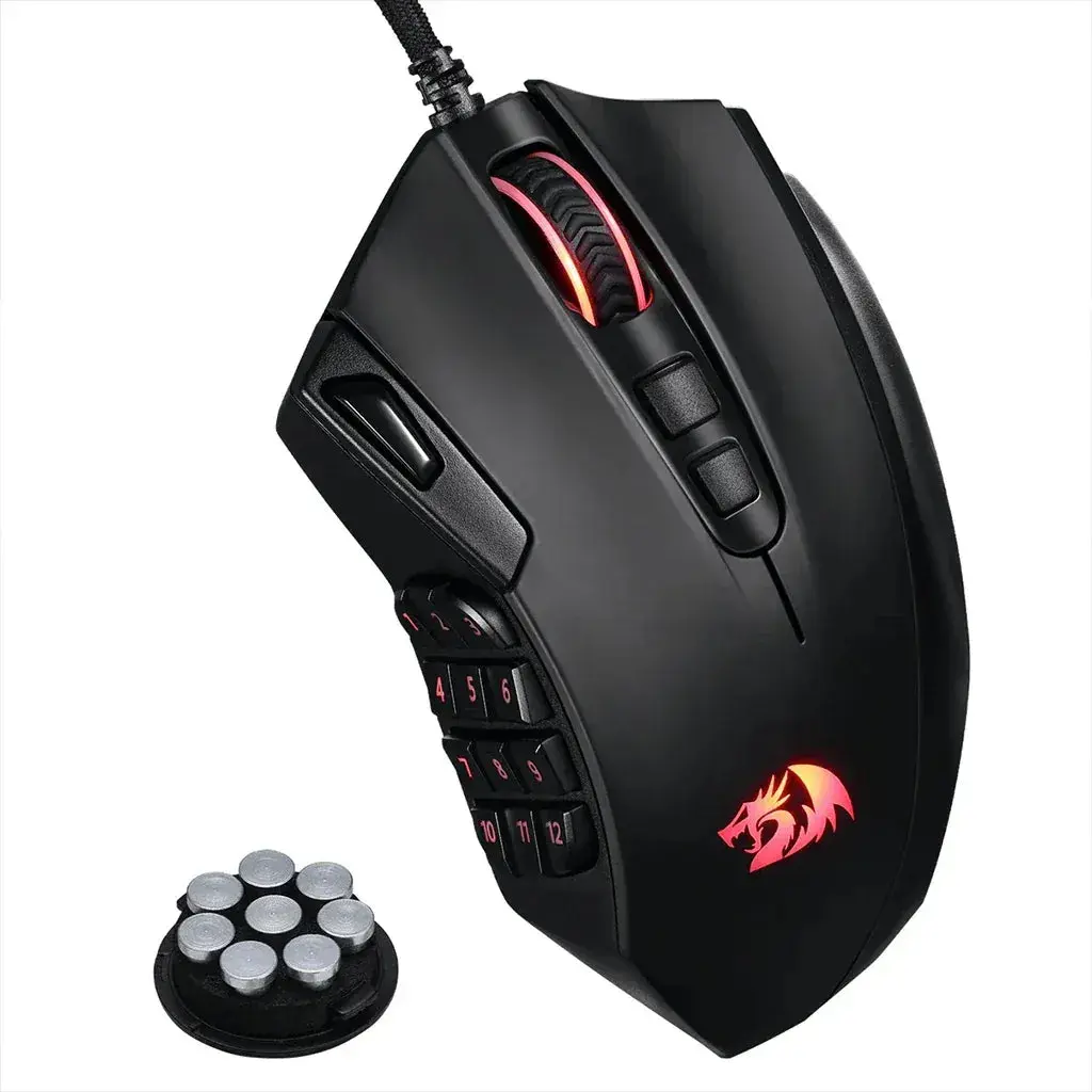 Redragon M921 Azzinoth MMO Gaming Mouse, 12400 DPI High Precision Wired RGB Mice w/18 Programmable Buttons, 12 Side Macro Keys, Software Supports for PC Laptop