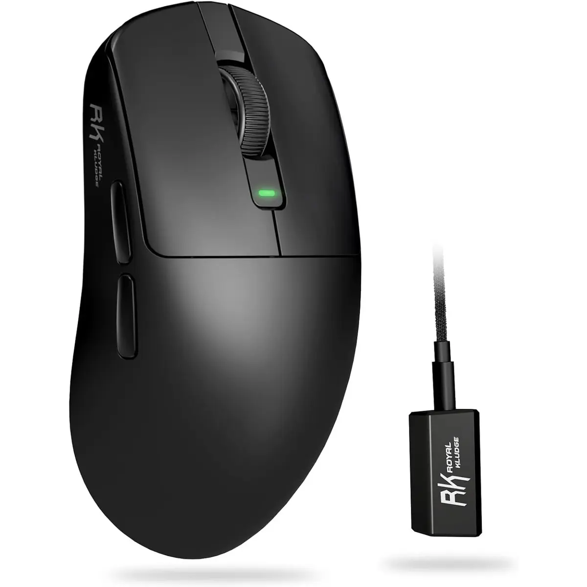 RK Royal Kludge RK M3 Wireless Gaming Mouse, 47g Lightweight Computer Mouse with PAW3950 Optical Sensor, 8K Polling 42000 DPI, Triple Modes PC Game Mice with 5 Programmable Buttons for Win/Mac, Dark Night