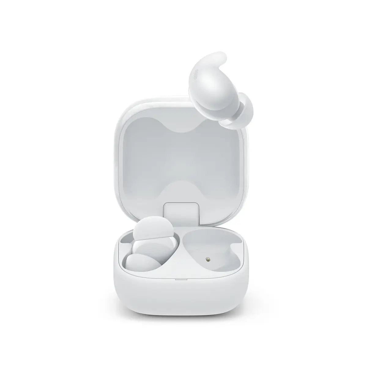 Sony Linkbuds Fit WF-LS910 Active Noise Cancelling Wireless Bluetooth in Earbuds, Comfortable Fit with New Supporters, High Call Quality with AI - White