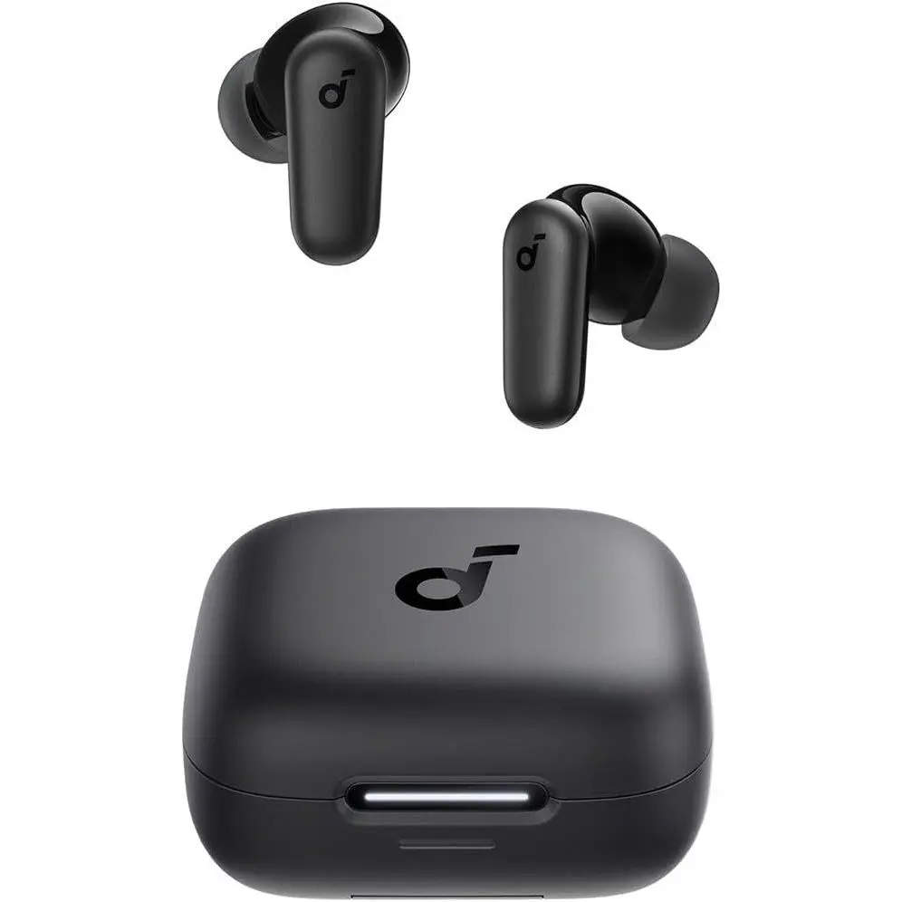 Soundcore by Anker R50i NC ANC Wireless Bluetooth Earphones, Powerful and Smart Noise Cancelling, Powerful Bass, 45 Hours Playtime, 2-in-1 Case and Phone Stand, IP54, Bluetooth 5.4, Black