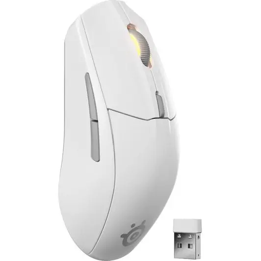 SteelSeries Rival 3 Wireless Gen 2 Gaming Mouse - 2.4GHz and Bluetooth, 18000 DPI TrueMove Air Optical Sensor, 60 Million Click Durability, Light-Weight, 100% PTFE Feet - White