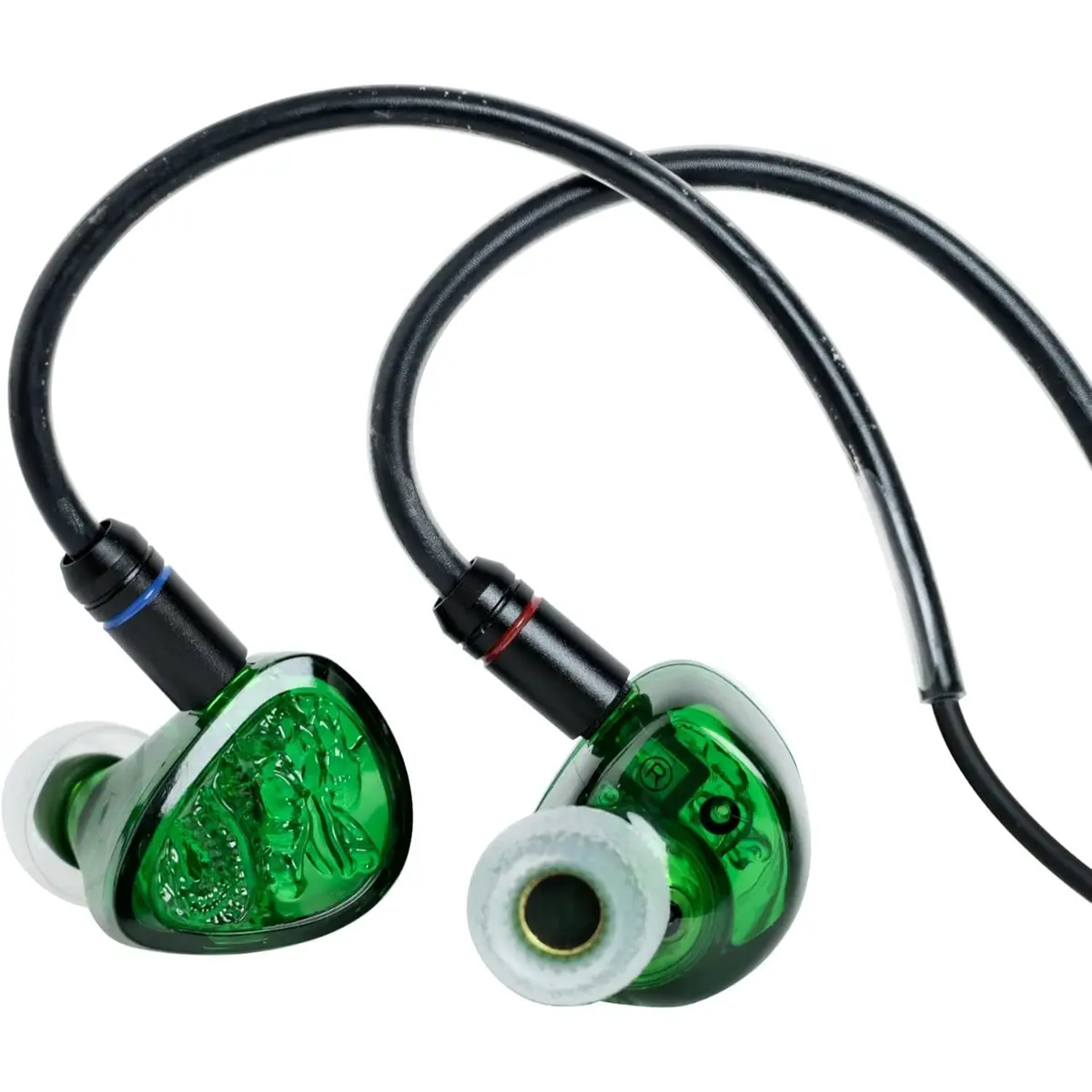 Tangzu Wan'er S.G 2 in Ear Monitor, HiFi Wired Earbuds, 10mm Dynamic Driver PET Diaphragm Gaming IEM Earphones with 2Pin Detachable OFC Cable for Audiophile DJ Stage (Jade, 3.5mm Mic)